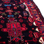 Hamadan Persian Rug 11x8 ft - Semi Antique Afshan Red, Blue Hand Knotted | side view | SKU 112162