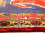 Meshkin Persian Rug 10'8" x 4'5" - Semi Antique Medallion Geometric Navy Blue, Crimson, Gold Hand Knotted | side view | SKU 110024