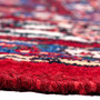 Mehraban Persian Rug 11x9 ft - Semi Antique Medallion Toranj, Herati Mahi Madder Red, Navy Blue, Ivory Hand Knotted | side view | SKU 112163