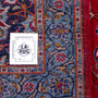 Kashan Persian Rug 14'0" x 10'3" - Antique Medallion Crimson, Navy Blue Hand Knotted | full view | SKU 112165