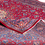 Sarouk Persian Rug 11x8 ft - Semi Antique Medallion Red, Blue Hand Knotted | corner detail | SKU 112166