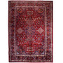 Najafabad Persian Rug 13x9 ft - Semi Antique Medallion (Toranj), Shah Abbasi Madder Red, Navy Blue, Cream Hand Knotted | front view | SKU 112167