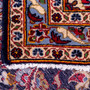 Kashan Persian Rug 11'6" x 8'2" - Semi Antique Medallion Crimson, Navy Blue Hand Knotted | pile detail | SKU 112169