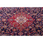 Kashan Persian Rug 11'6" x 8'2" - Semi Antique Medallion Crimson, Navy Blue Hand Knotted | back view | SKU 112169