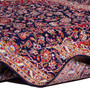 Kashan Persian Rug 11'6" x 8'2" - Semi Antique Medallion Crimson, Navy Blue Hand Knotted | detail view | SKU 112169
