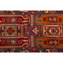 Meshkin Persian Rug 10x4 ft - Semi Antique Geometric Crimson, Green Hand Knotted | side view | SKU 110025