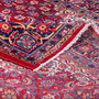 Sarouk Persian Rug 10x7 ft - Semi Antique Medallion (Toranj), Shah Abbasi Madder Red, Navy Blue, Ivory Hand Knotted | corner detail | SKU 112174