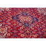 Sarouk Persian Rug 10x7 ft - Semi Antique Medallion (Toranj), Shah Abbasi Madder Red, Navy Blue, Ivory Hand Knotted | back view | SKU 112174