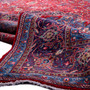 Sarouk Persian Rug 12'8" x 9'8" - Semi Antique Medallion Red, Blue Hand Knotted | detail view | SKU 112177