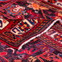 Nahavand Persian Rug 10x5 ft - Semi Antique Medallion Toranj Herati Mahi Dark Red Madder Red Navy Blue Hand Knotted | corner detail | SKU 112179