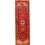 Ahar Persian Rug 10x3 ft - 25-40 Years Medallion (Toranj), Geometric Red, Madder Red, Burgundy Hand Knotted | front view | SKU 110026