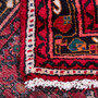 Hosseinabad Persian Rug 7'1" x 3'9" - Semi Antique Medallion Crimson, Ivory Hand Knotted | pile detail | SKU 112183