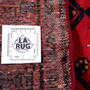 Zanjan Persian Rug 6'9" x 3'4" - Semi Antique Medallion Navy Blue, Crimson Hand Knotted | full view | SKU 112185