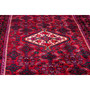 Hosseinabad Persian Rug 9x5 ft - Semi Antique Medallion Crimson, Ivory Hand Knotted | side view | SKU 112189