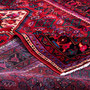 Hosseinabad Persian Rug 9'10" x 5'3" - Semi Antique Medallion Crimson, Ivory Hand Knotted | detail view | SKU 112189