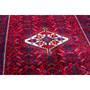 Malayer Persian Rug 9'10" x 5'3" - Semi Antique Medallion Red, Blue Hand Knotted | side view | SKU 112190