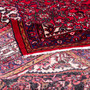 Songhor Persian Rug 9'9" x 3'9" - Semi Antique Geometric Red, Blue Hand Knotted | corner detail | SKU 112192