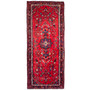 Hamadan Persian Rug 9'6" x 3'11" - Semi Antique Afshan Red, Blue Hand Knotted | front view | SKU 112193