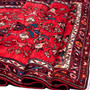 Hamadan Persian Rug 9'6" x 3'11" - Semi Antique Afshan Red, Blue Hand Knotted | detail view | SKU 112193