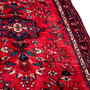 Hamadan Persian Rug 9'6" x 3'11" - Semi Antique Afshan Red, Blue Hand Knotted | back view | SKU 112193