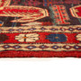 Meshkin Persian Rug 10'8" x 3'10" - Semi Antique Medallion Geometric Madder Red, Crimson, Navy Blue Hand Knotted | back view | SKU 110027