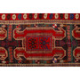 Meshkin Persian Rug 10x3 ft - Semi Antique Geometric Crimson, Green Hand Knotted | pile detail | SKU 110027