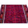 Hamadan Persian Rug 12'6" x 3'3" - Semi Antique Afshan Red, Blue Hand Knotted | side view | SKU 112194