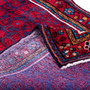 Hamadan Persian Rug 12x3 ft - Semi Antique Afshan Red, Blue Hand Knotted | corner detail | SKU 112194