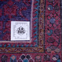 Hamadan Persian Rug 12x3 ft - Semi Antique Afshan Red, Blue Hand Knotted | full view | SKU 112194