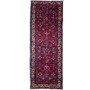 Hamadan Persian Rug 10x3 ft - Semi Antique Afshan Red, Blue Hand Knotted | front view | SKU 112195