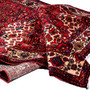 Hamadan Persian Rug 10'6" x 3'7" - Semi Antique Afshan Red, Blue Hand Knotted | detail view | SKU 112196