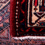 Hamadan Persian Rug 13'3" x 3'5" - Semi Antique Afshan Red, Blue Hand Knotted | pile detail | SKU 112197