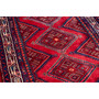 Hamadan Persian Rug 13x3 ft - Semi Antique Afshan Red, Blue Hand Knotted | back view | SKU 112197