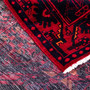 Borujerd Persian Rug 9x3 ft - Semi Antique Geometric Crimson, Navy Blue Hand Knotted | corner detail | SKU 112198