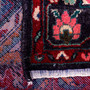 Hamadan Persian Rug 13x3 ft - Semi Antique Afshan Red, Blue Hand Knotted | pile detail | SKU 112199