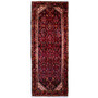 Hamadan Persian Rug 10'4" x 3'9" - Semi Antique Afshan Red, Blue Hand Knotted | front view | SKU 112200