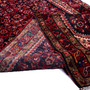Hamadan Persian Rug 10x3 ft - Semi Antique Afshan Red, Blue Hand Knotted | detail view | SKU 112200
