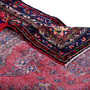 Hamadan Persian Rug 10'2" x 3'7" - Semi Antique Afshan Red, Blue Hand Knotted | corner detail | SKU 112201
