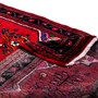 Hamadan Persian Rug 10x3 ft - Semi Antique Afshan Red, Blue Hand Knotted | corner detail | SKU 112202