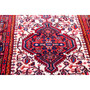 Hamadan Persian Rug 9'10" x 3'5" - Semi Antique Afshan Red, Blue Hand Knotted | side view | SKU 112203