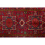 Meshkin Persian Rug 11x3 ft - Semi Antique Medallion (Toranj), Geometric Crimson, Navy Blue, Ivory Hand Knotted | pile detail | SKU 110028