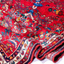 Hamadan Persian Rug 9x3 ft - Semi Antique Afshan Red, Blue Hand Knotted | detail view | SKU 112205
