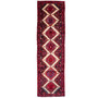Hamadan Persian Rug 11'2" x 2'11" - Semi Antique Afshan Red, Blue Hand Knotted | front view | SKU 112206