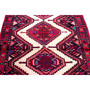 Hamadan Persian Rug 11'2" x 2'11" - Semi Antique Afshan Red, Blue Hand Knotted | side view | SKU 112206