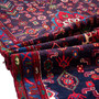 Hamadan Persian Rug 10'8" x 4'0" - Semi Antique Afshan Red, Blue Hand Knotted | detail view | SKU 112207