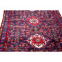Hamadan Persian Rug 10x4 ft - Semi Antique Medallion Toranj, Herati Mahi Madder Red, Navy Blue, Cream Hand Knotted | back view | SKU 112207