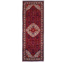 Hosseinabad Persian Rug 9x3 ft - Semi Antique Medallion Crimson, Ivory Hand Knotted | front view | SKU 112208