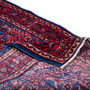 Hamadan Persian Rug 10x3 ft - Semi Antique Afshan Red, Blue Hand Knotted | corner detail | SKU 112210