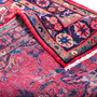 Hamadan Persian Rug 10'4" x 3'5" - Semi Antique Afshan Red, Blue Hand Knotted | detail view | SKU 122211