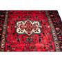 Hamadan Persian Rug 9'8" x 3'7" - Semi Antique Afshan Red, Blue Hand Knotted | side view | SKU 112213